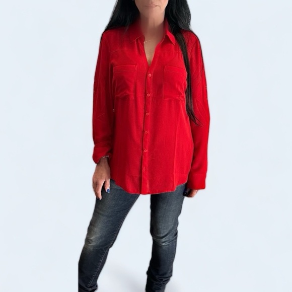 Express Portofino Button Down Red Shirt. Size Large - Picture 3 of 10